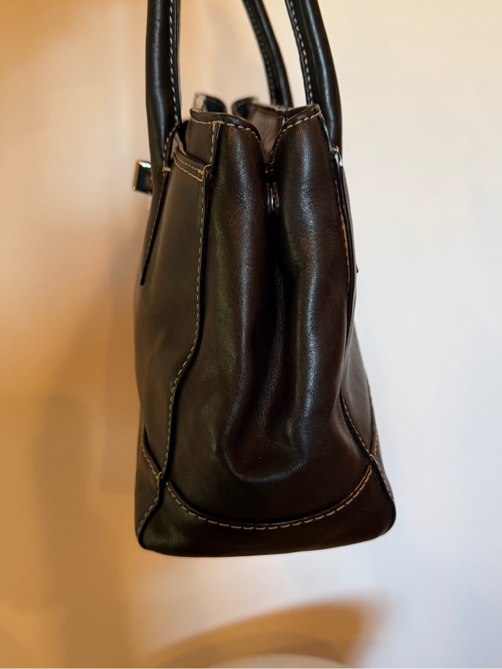 Coach Y2K Hampton Madeleine Carryall Satchel Tote Black Leather Turnlock closure - Picture 11 of 14